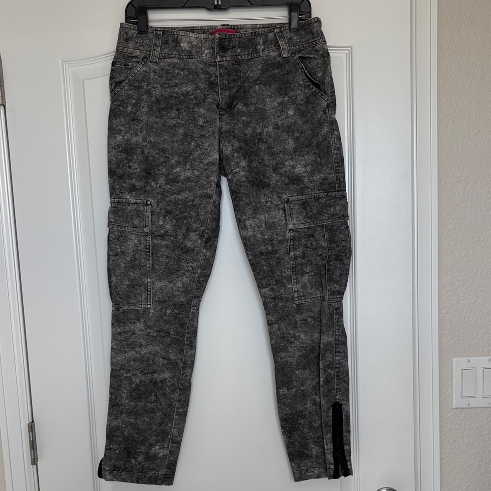 Alice + Olivia Black and White Acid Wash Pants